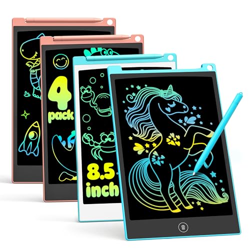 TECJOE LCD Writing Tablet 85 Inch Colorful Drawing Board Kids Travel Games Activity Learning Toys Birthday Gifts for 38 Year Old Boys Girls Toddlers Preschooler - Image 1