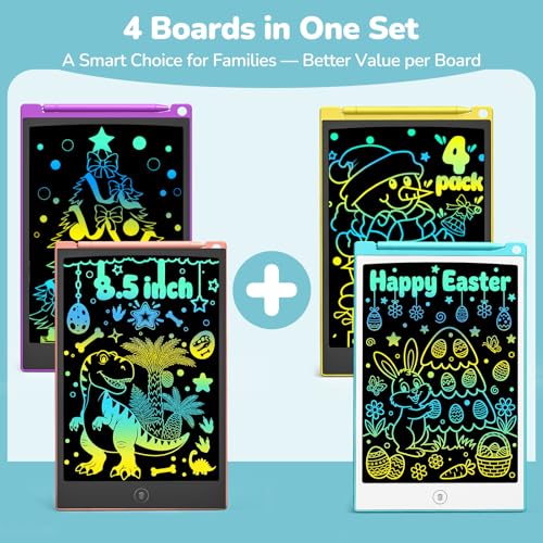 TECJOE LCD Writing Tablet 85 Inch Colorful Drawing Board Kids Travel Games Activity Learning Toys Birthday Gifts for 38 Year Old Boys Girls Toddlers Preschooler - Image 5