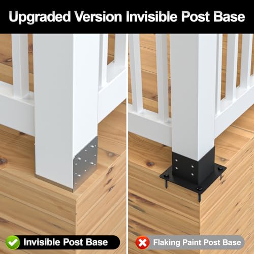 FMhotu 8"x 8" Post Base, 1Pcs Stainless Steel Adjustable Post Anchor Bracket(Internal 7.5" x 7.5"), Adjustable Post Base for Pavilion Deck Porch Handrail Railing Support Decorative Anchor Plate - Image 3