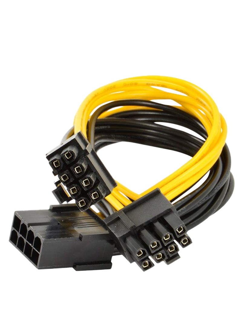 كابل مقسم PCIe، كابل طاقة مقسم 8 سنون إلى 8 PCIe مزدوج عميق في المناجم، موصل بطاقة الرسومات PCI Express GPU سلك تمديد 12 بوصة موصلات بلاستيكية ومعدنية متينة، (حزمة من 8 قطع) - Image 1