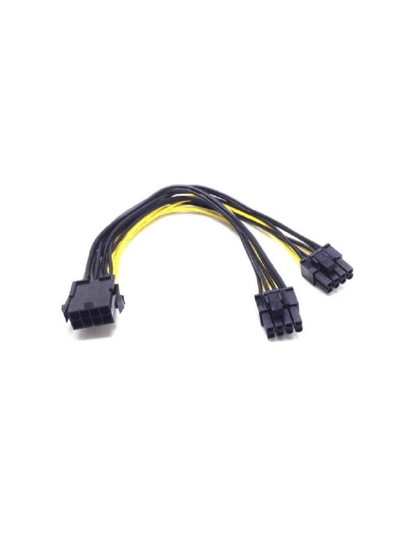 كابل مقسم PCIe، كابل طاقة مقسم 8 سنون إلى 8 PCIe مزدوج عميق في المناجم، موصل بطاقة الرسومات PCI Express GPU سلك تمديد 12 بوصة موصلات بلاستيكية ومعدنية متينة، (حزمة من 8 قطع) - Image 5
