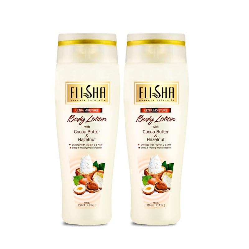 Elisha Body Lotion With Cocoa Butter & Hazelnut - 210ml (Pack of 2) - Image 1