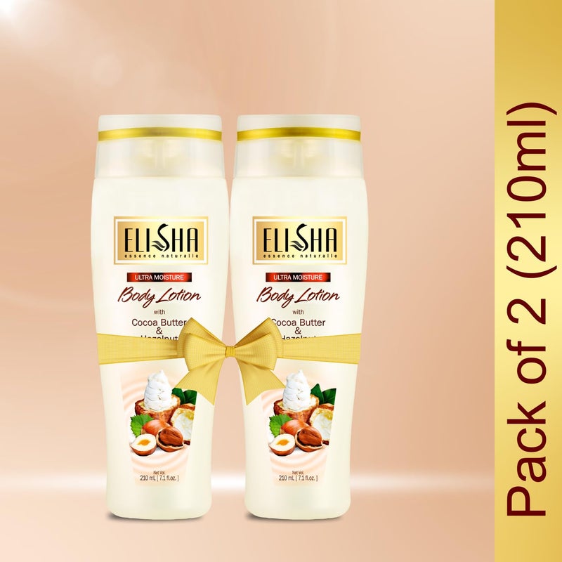 Elisha Body Lotion With Cocoa Butter & Hazelnut - 210ml (Pack of 2) - Image 2