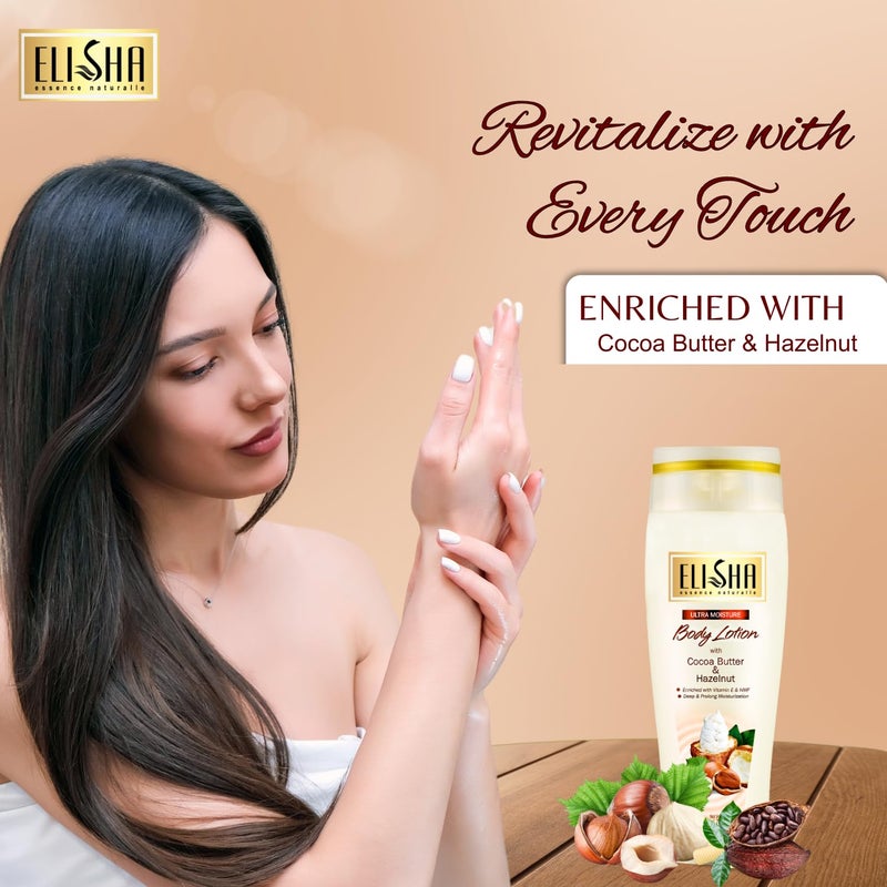 Elisha Body Lotion With Cocoa Butter & Hazelnut - 210ml (Pack of 2) - Image 3