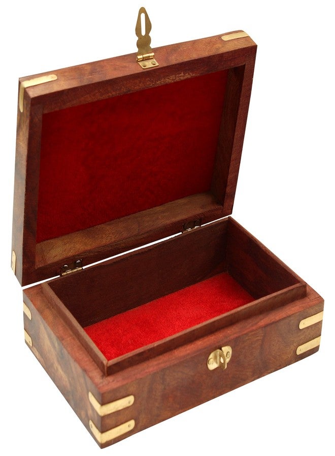 ات او اس 365 صندوق مجوهرات خشبي صغير مصنوع يدويًا من ITOS365 للنساء - لون بني خشبي | منظم أنيق لتخزين المجوهرات بنقوش يدوية جميلة | صندوق مجوهرات مزخرف | هدية - Image 4