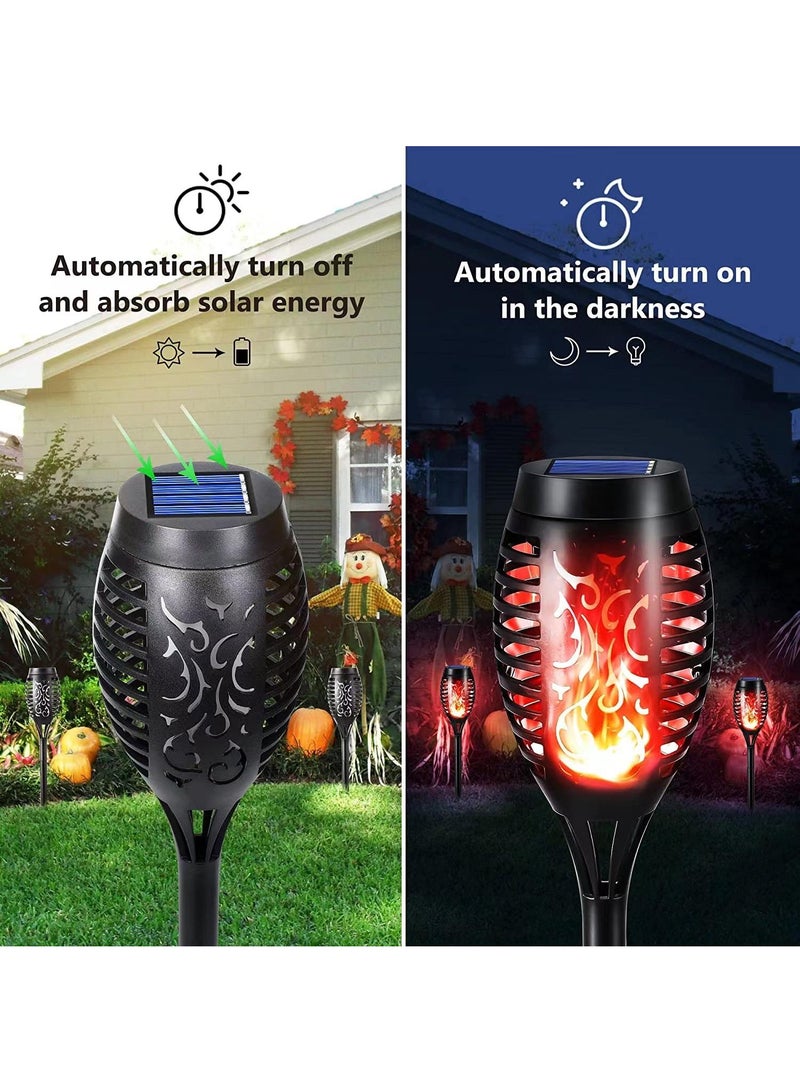Generic 6-Pieces Solar Torch Lights With Flickering Flame Fire Effect Garden Light Auto On OR Off Dust To Dawn Outdoor Waterproof Landscape Decoration Solar Powered Security Torch Light  - Image 3