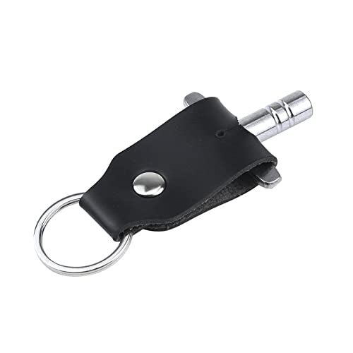 Dnyta 2 Pack T-Shaped Drum Tuning Key with Leather Key Chain Drum Adjusting Accessory Wrench Drum Kit Universal Tool-Black - Image 3
