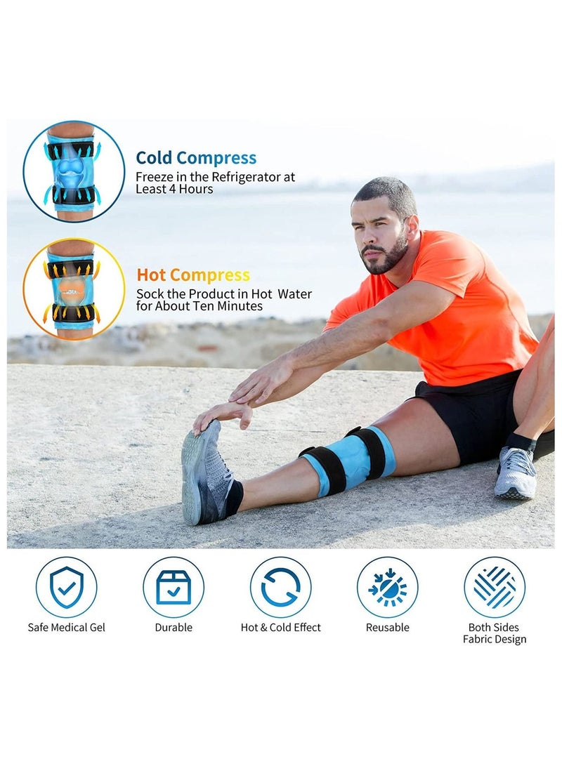 Reusable Hot Cold Large Gel Ice Pack for Knee Pain Relief Gel Ice Wrap for Leg Injuries Swelling Cold Compress Therapy for Arthritis - Image 5