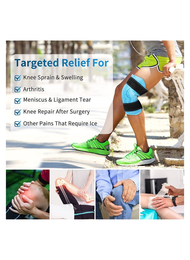 Reusable Hot Cold Large Gel Ice Pack for Knee Pain Relief Gel Ice Wrap for Leg Injuries Swelling Cold Compress Therapy for Arthritis - Image 3