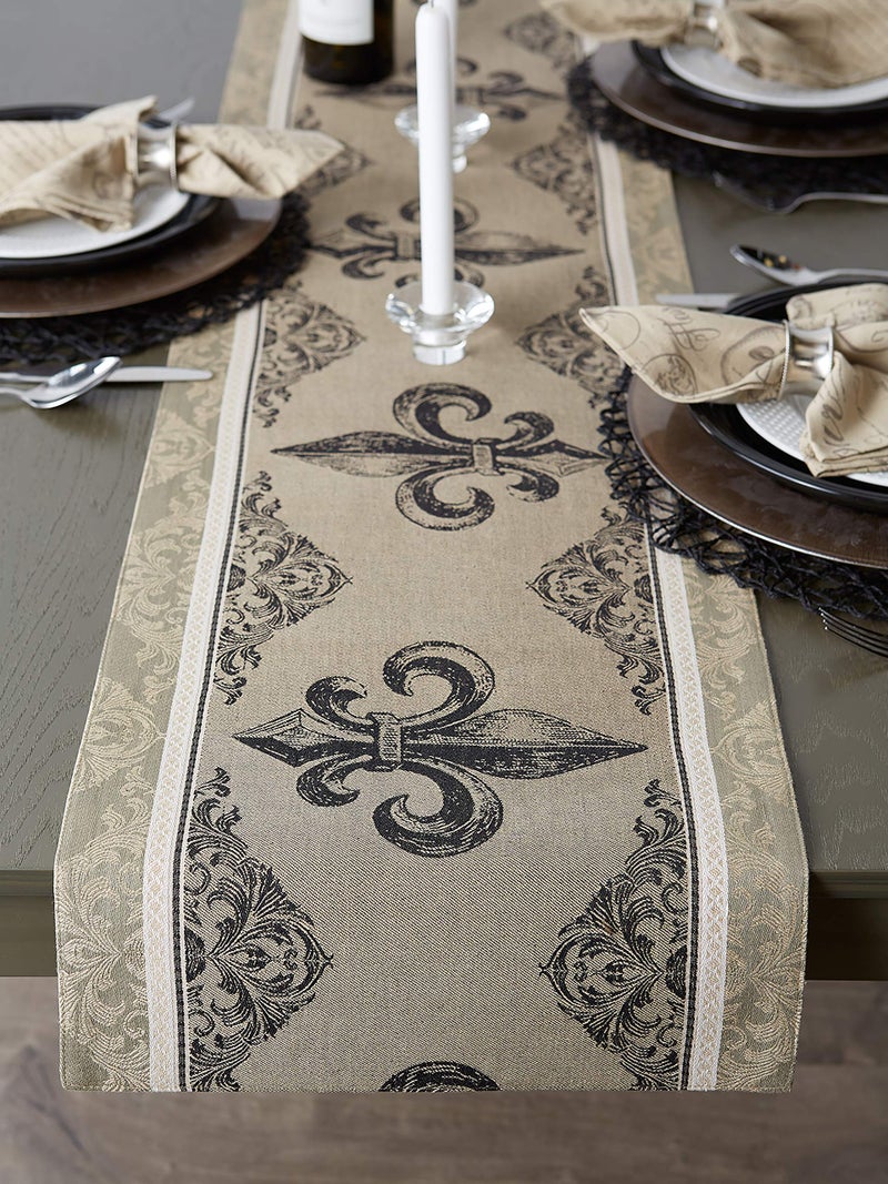 DII مجموعة مطبخ دِي آي آي على الطراز الفرنسي، مفرش طاولة، 14x72، شريط فلور دي ليس - Image 4