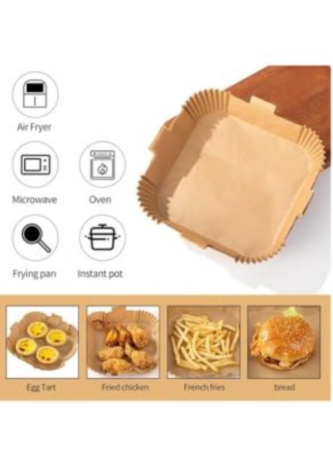 بطانات ورقية للقلاية الهوائية - 100 قطعة، غير لاصقة، مربعة، صغيرة - Image 3