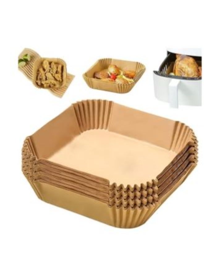 بطانات ورقية للقلاية الهوائية - 100 قطعة، غير لاصقة، مربعة، صغيرة - Image 4