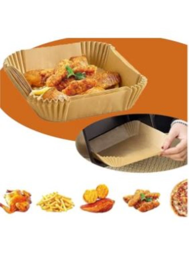 بطانات ورقية للقلاية الهوائية - 100 قطعة، غير لاصقة، مربعة، صغيرة - Image 2