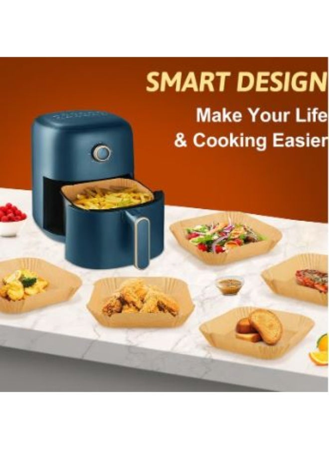 بطانات ورقية للقلاية الهوائية - 100 قطعة، غير لاصقة، مربعة، صغيرة - Image 5