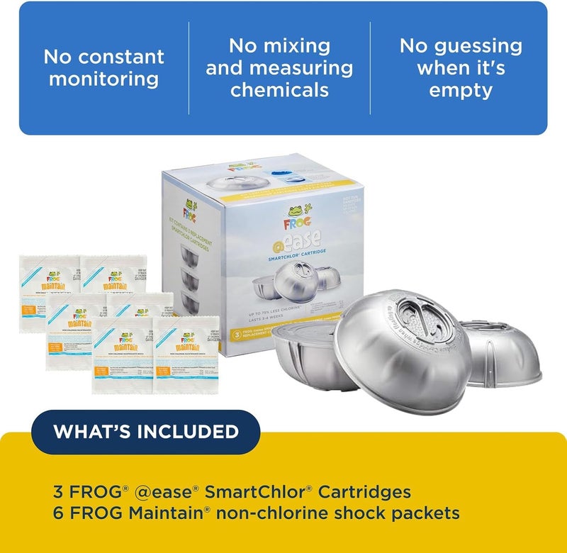 Frog @Ease Replacement SmartChlor Cartridge 3 Pack with 6 Pack of Maintain for use with Hot Tub @Ease Floating System - Hot Tub Sanitizer System Supports Less Chlorine Use - Image 3
