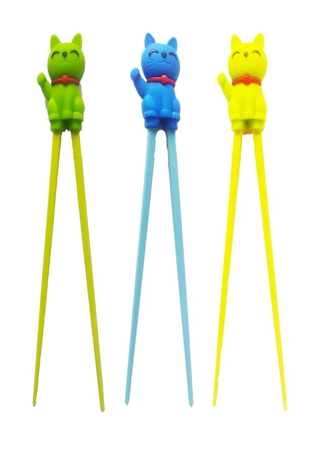 Carykon Cute Tableware Learning Training Helper Chopsticks for Kid Beginner Adult (3pcs, Lucky cat) - Image 3