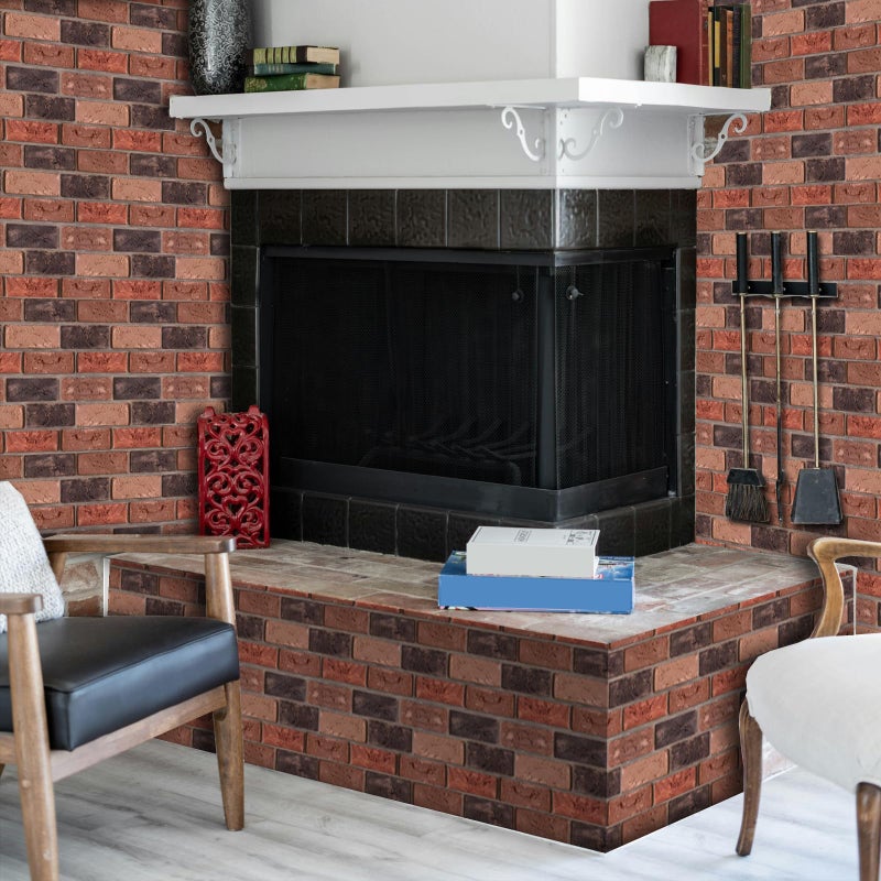 szgwtk 3D Wall Panels Peel and Stick,Faux Brick,Waterproof Self Adhesive Decorative Wall Panelsfor Interior Wall Decor,Living Room,TV Background,Study Room,Fireplace,Bedroom 10 Pcs 30x30cm - Image 2