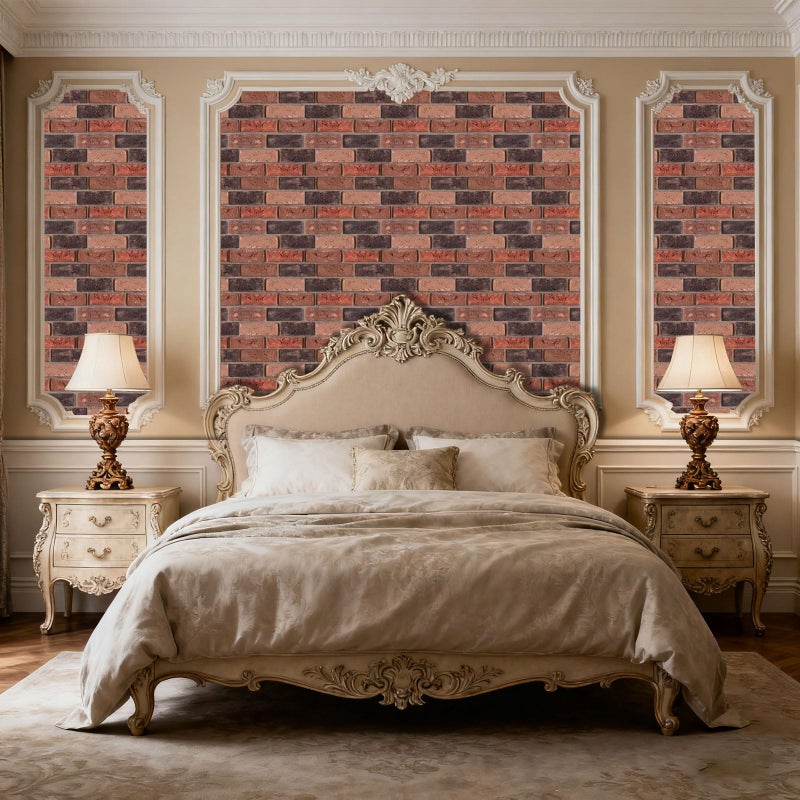 szgwtk 3D Wall Panels Peel and Stick,Faux Brick,Waterproof Self Adhesive Decorative Wall Panelsfor Interior Wall Decor,Living Room,TV Background,Study Room,Fireplace,Bedroom 10 Pcs 30x30cm - Image 3
