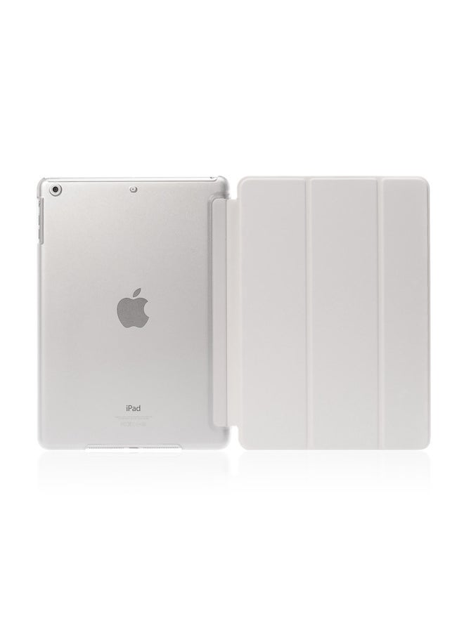 Suitable For IPad 10.2 Flat Protective Cover Pro11 Elastic Leather 10.5 Triple Fold Mini6 Bracket Hard Shell-Color:White-Applicable Model:mini 4/5  - Image 1
