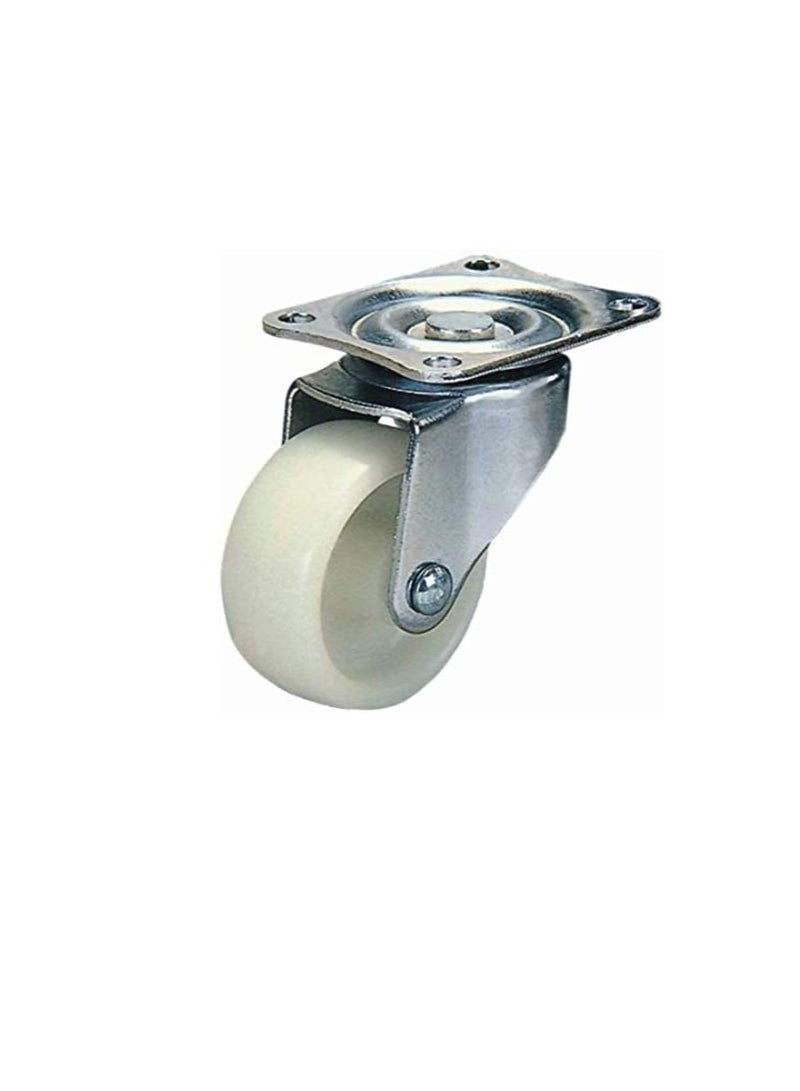 Caster Wheel With Plate Nylon Finish White  - Image 1