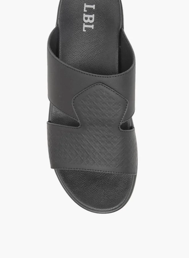 LBL by Shoexpress BLACK Textured Slip-On Comfort Arabic Sandals for Men | Best Price UAE