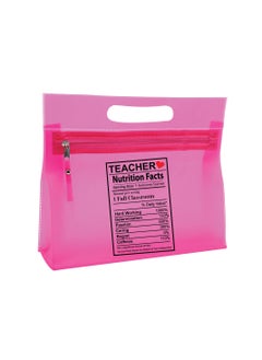 PRINTSHOP4ME Teachers Day Gift Pink Transparent Cosmetic Bag with zipper closure - Teacher Appriciation Gift - Gift for Teacher - Teacher Gifts  - Image 2