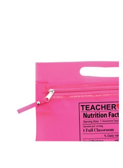 PRINTSHOP4ME Teachers Day Gift Pink Transparent Cosmetic Bag with zipper closure - Teacher Appriciation Gift - Gift for Teacher - Teacher Gifts  - Image 4