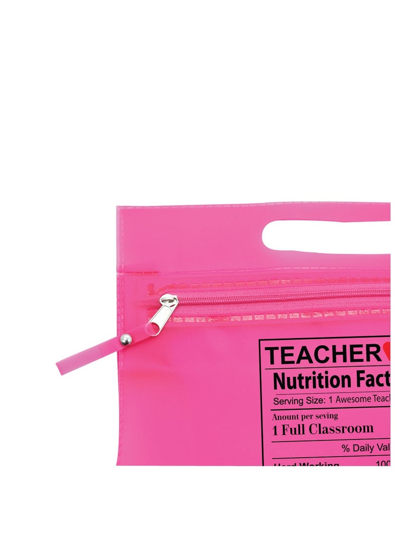 PRINTSHOP4ME Teachers Day Gift Pink Transparent Cosmetic Bag with zipper closure - Teacher Appriciation Gift - Gift for Teacher - Teacher Gifts  - Image 4