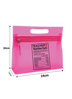 PRINTSHOP4ME Teachers Day Gift Pink Transparent Cosmetic Bag with zipper closure - Teacher Appriciation Gift - Gift for Teacher - Teacher Gifts  - Image 5