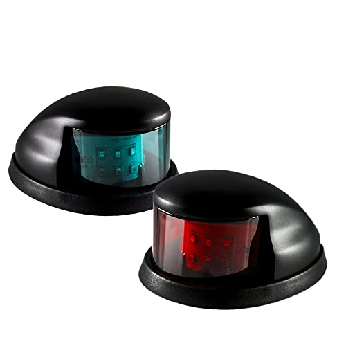 Sebnux LED Boat Navigation Light Red and Green LED Marine Navigation Light Boat Bow Light for Pontoon and Small Boat (Black) - Image 1