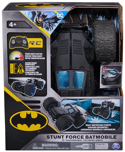 Batman DC Comics Batman Stunt Force Batmobile Indoor Remote Control Car Turbo Boost Crazy Stunts Collectible Super Hero Kids Toys for Boys and Girls 4 and Up - Image 5