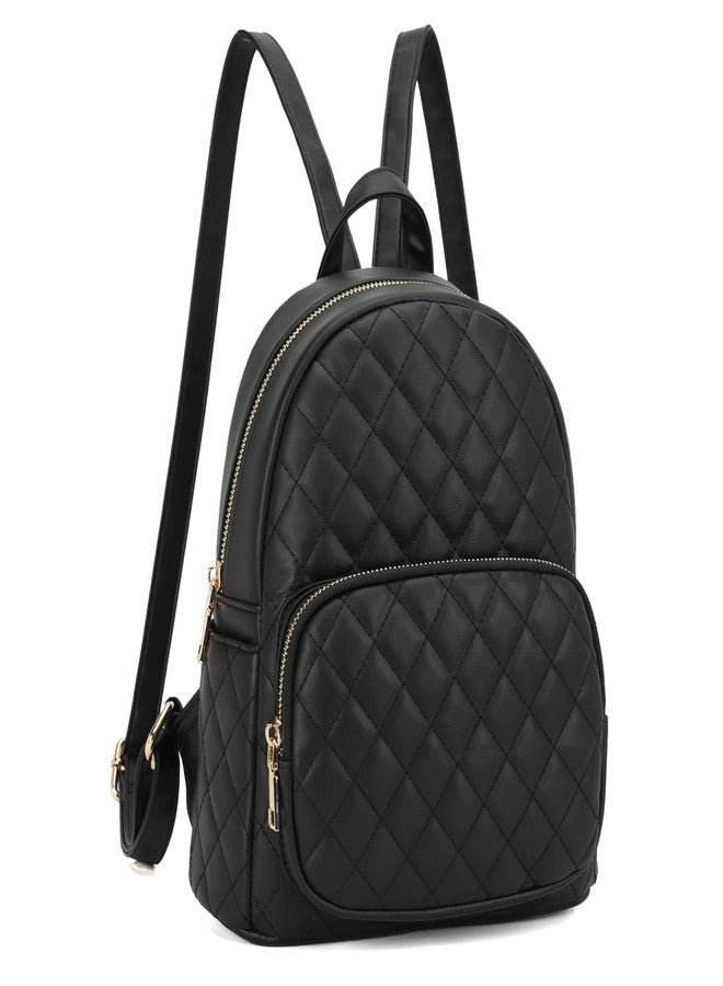 KL928 Quilted Mini Backpack for Women, PU Leather Backpack Purse Designer Satchel Bag, Small Casual Daypack for Ladies - Image 1