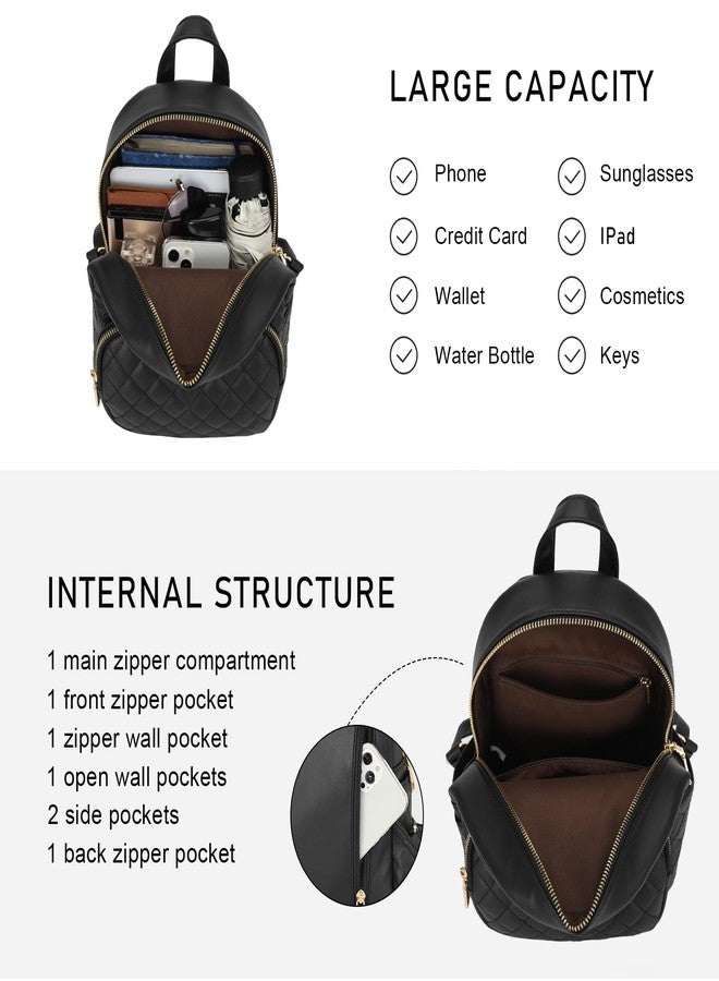 KL928 Quilted Mini Backpack for Women, PU Leather Backpack Purse Designer Satchel Bag, Small Casual Daypack for Ladies - Image 4