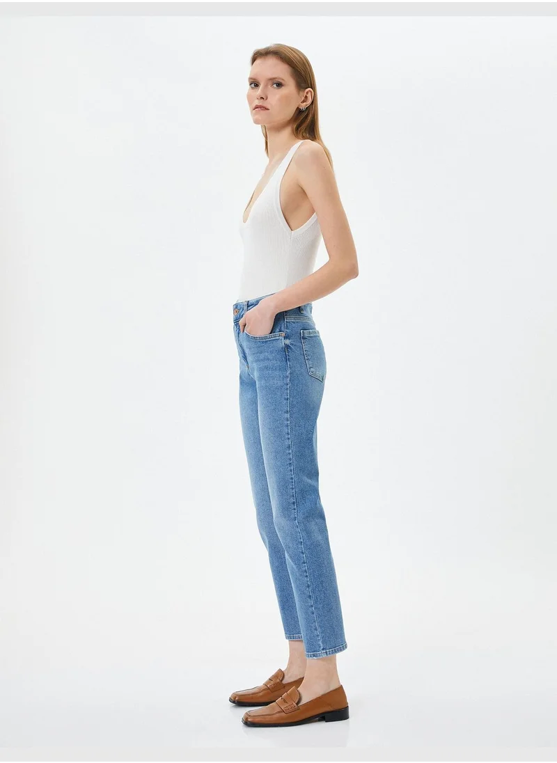 كوتون Slim Straight Jean Standard Waist Comfort Stretch Cotton Pockets - Eve Slim Jean