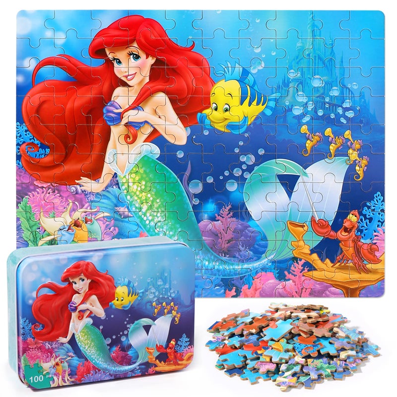 LELEMON Pretty Puzzles for Kids Ages 46100 Piece Puzzles for Kids Ages 48Educational Jigsaw Puzzles in a Metal BoxChildrens 100 Piece Puzzle Games Puzzle Toys for Girls and Boys - Image 3