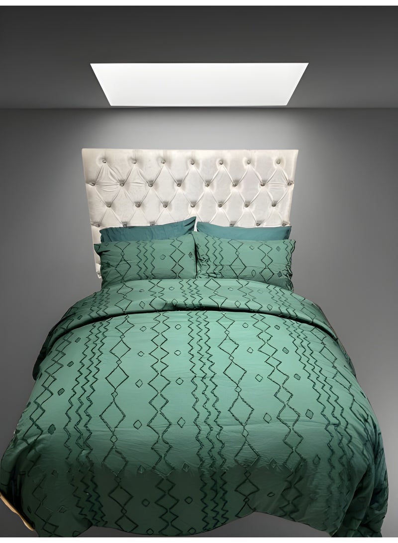 HOMETOPIA Hometopia 6-Piece King Size Comforter Bedding Set – Ultra-Soft Quilted Blanket 230×260 cm with Deep Fitted Sheet 200×200+30 cm & 4 Pillow Covers 50×75 cm – Breathable, Hypoallergenic, All-Season Microfiber Bed Set with Elegant Embossed Design for Double Bed, Hotel, Guestroom, Daily Use – Machine Washable & Fade-Resistant  - Image 1