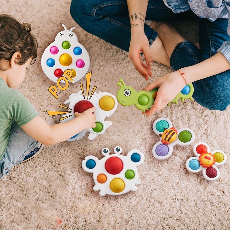 LiKee Fidget Popper Sensory Baby Toys for 10+ Months, Christmas Stocking Stuffers Push and Popping Busy Board, Montessori Toys for 1+ Years Old, Airplane Car Travel Toy for Toddlers 1-3 Stress Relief - Image 2