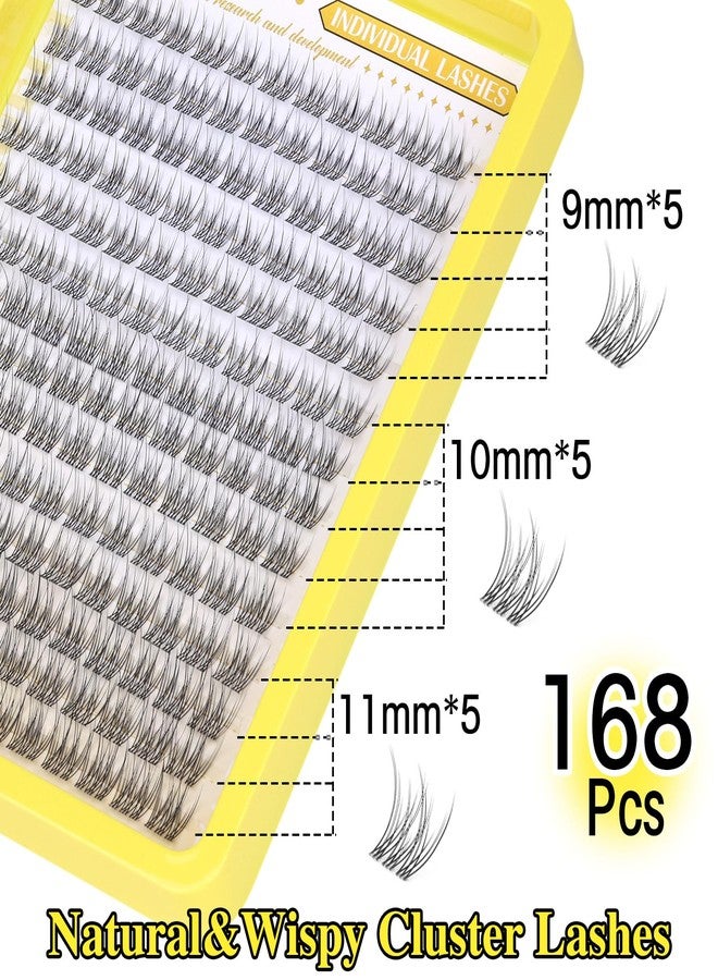 zanlufly Cluster Lashes Natural Eyelash Clusters CC-Curly Eyelash Extension Wispy Individual Lashes Clusters Clear Band ZANLUFLY DIY Lash Extension (9MM 10MM 11MM,140Pcs) - Image 3