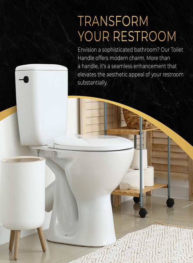 RAVINE Premium Modern Luxury Universal Side Mount Toilet Handle Replacement, Majestic Collection. Black Toilet Lever Replacement, Easy Install - Image 2