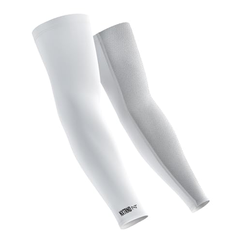 NXT NXTRND Nxtrnd Air-TEK Arm Sleeves, Breathable Football Compression Sleeves (Large, White) - Image 4