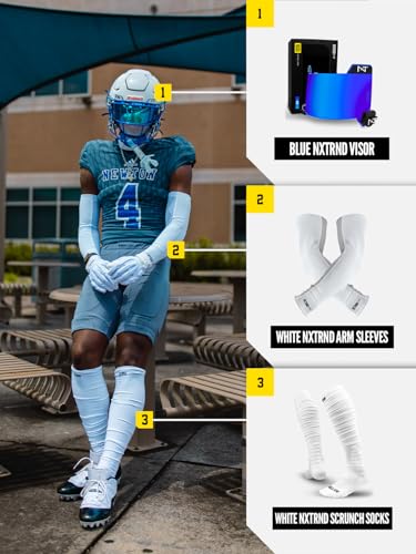NXT NXTRND Nxtrnd Air-TEK Arm Sleeves, Breathable Football Compression Sleeves (Large, White) - Image 5