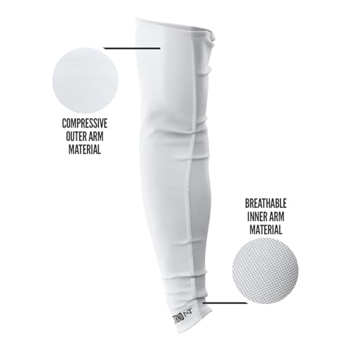NXT NXTRND Nxtrnd Air-TEK Arm Sleeves, Breathable Football Compression Sleeves (Large, White) - Image 3