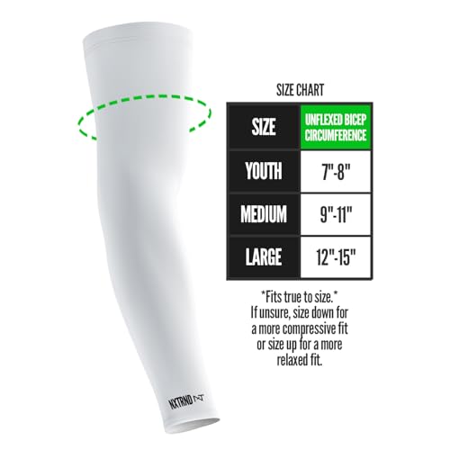 NXT NXTRND Nxtrnd Air-TEK Arm Sleeves, Breathable Football Compression Sleeves (Large, White) - Image 2