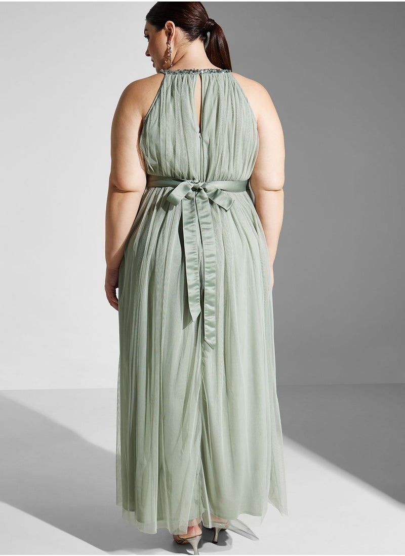 Anaya with Love Curve Embellished Mesh Tiered Dress  - Image 2