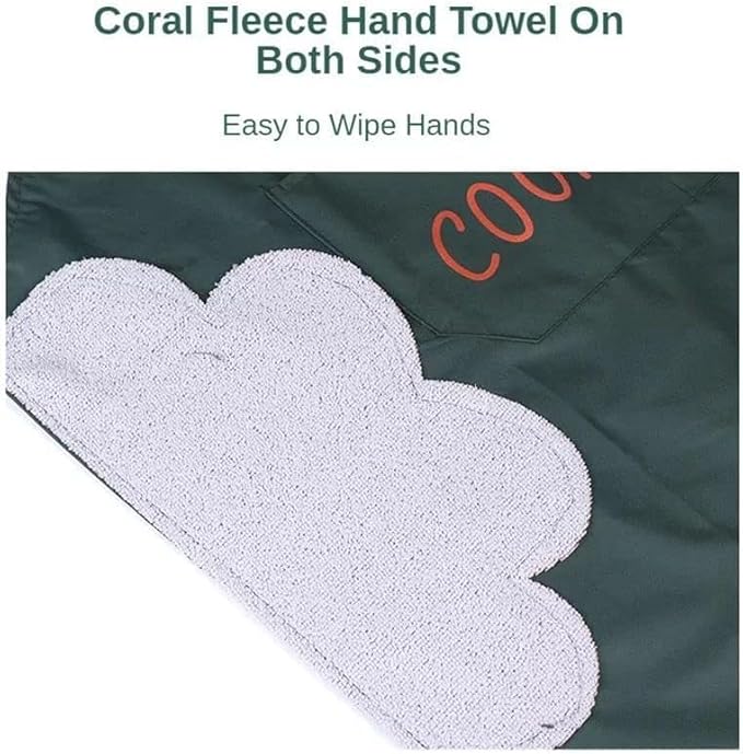 مريلة مطبخ للجنسين مع جيب كبير ومناشف قطيفة، مثالية للطبخ والخبز، 4 الوان - Image 2