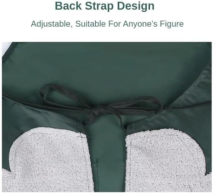 مريلة مطبخ للجنسين مع جيب كبير ومناشف قطيفة، مثالية للطبخ والخبز، 4 الوان - Image 3