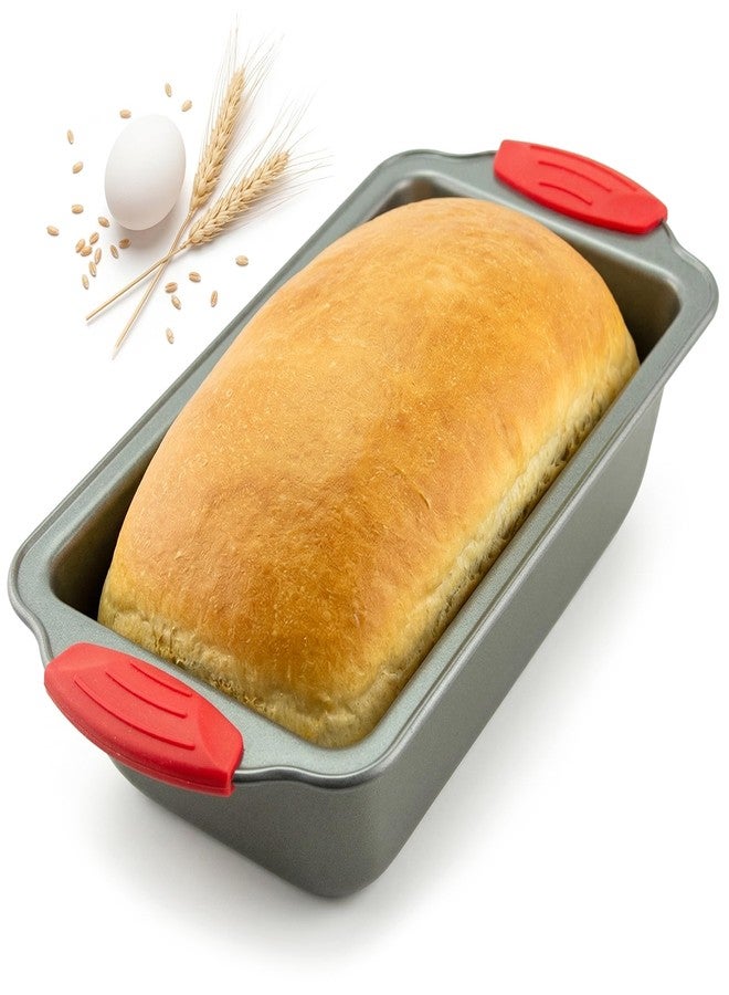 Boxiki Kitchen صينية خبز الموز المصنوعة من الفولاذ المقاوم للصدأ من بوكسيكي كيتشن، صينية خبز فاخرة مقاس 8.5 بوصة سهلة التنظيف وذات طبقة سريعة الفك - صينية خبز احترافية بمقابض سيليكون - Image 1