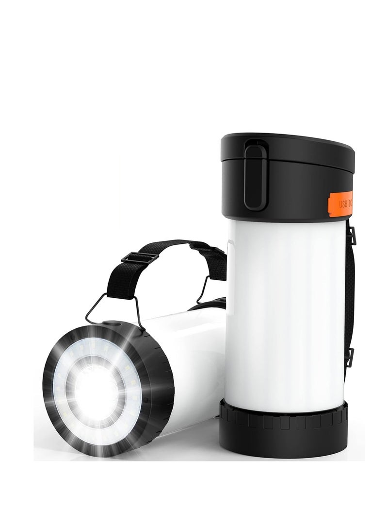 Zikra Rechargeable LED Camping Lantern, 4000mAh Battery Powered Lantern with 10 Light Modes, Outdoor Tent Light Reading Lamp Flashlight for Power Outages, Hurricane, Emergency, Camping, Home - Image 1