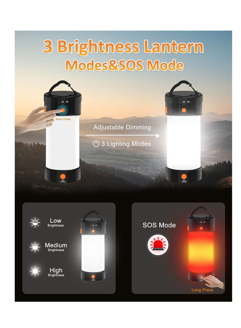 Zikra Rechargeable LED Camping Lantern, 4000mAh Battery Powered Lantern with 10 Light Modes, Outdoor Tent Light Reading Lamp Flashlight for Power Outages, Hurricane, Emergency, Camping, Home - Image 3