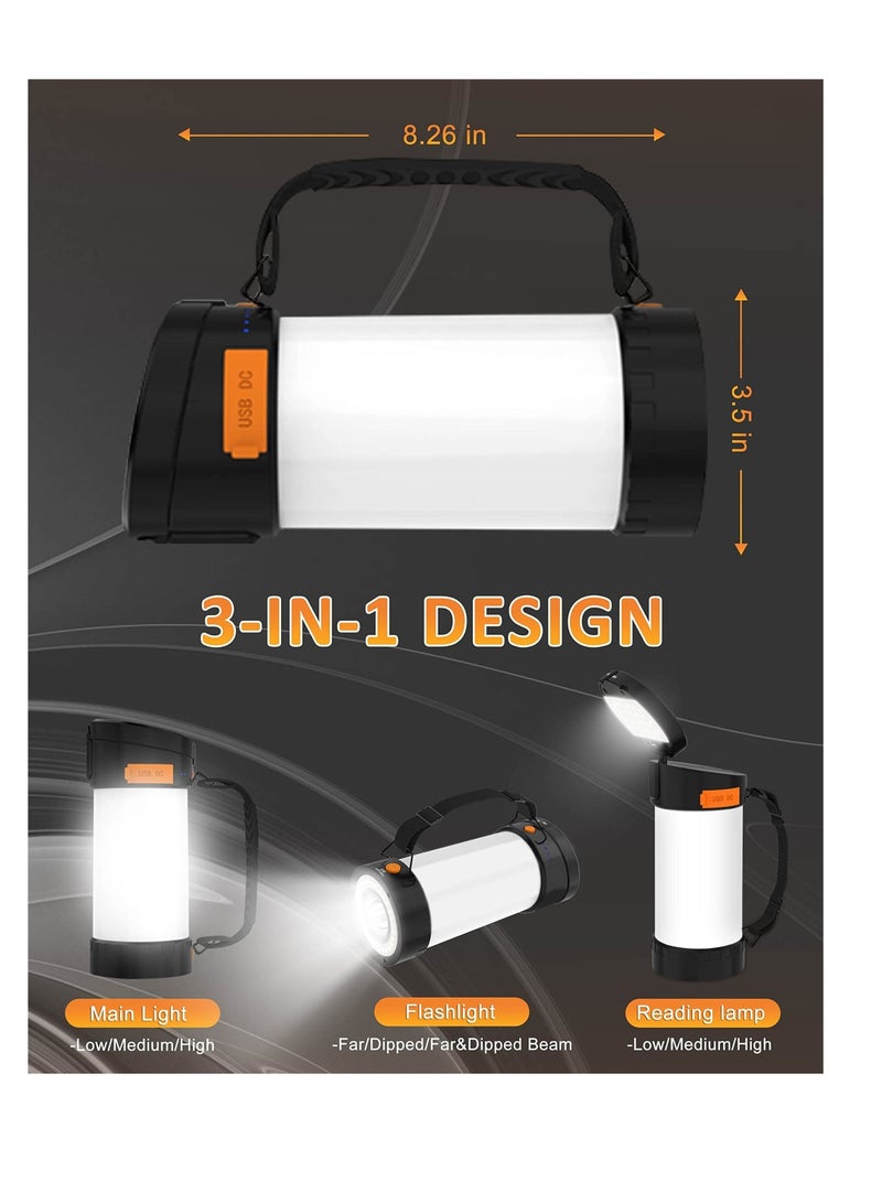 Zikra Rechargeable LED Camping Lantern, 4000mAh Battery Powered Lantern with 10 Light Modes, Outdoor Tent Light Reading Lamp Flashlight for Power Outages, Hurricane, Emergency, Camping, Home - Image 2